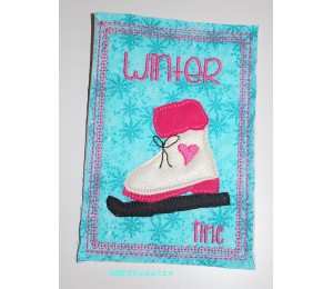 ITH Postkarte - Winter Time Schlittschuhe - Frau H.